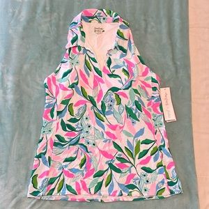 NWT Lilly Pulitzer x Meryl UPF 50 sleeveless Luxletic polo size large